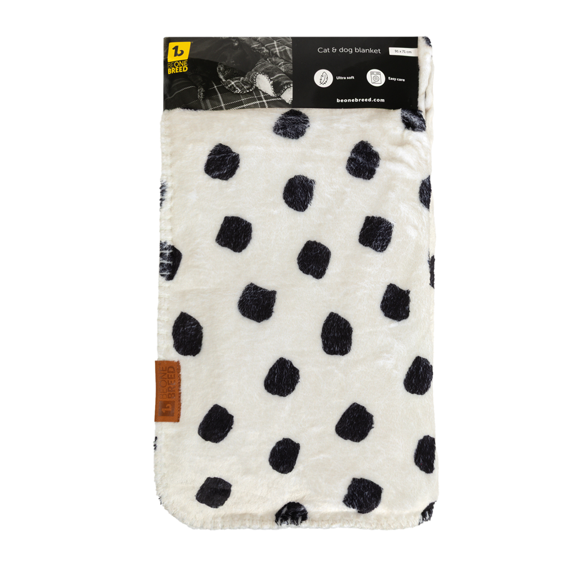 BeOneBreed White and Black Spotted Pet Blanket 91 cm x 71 cm