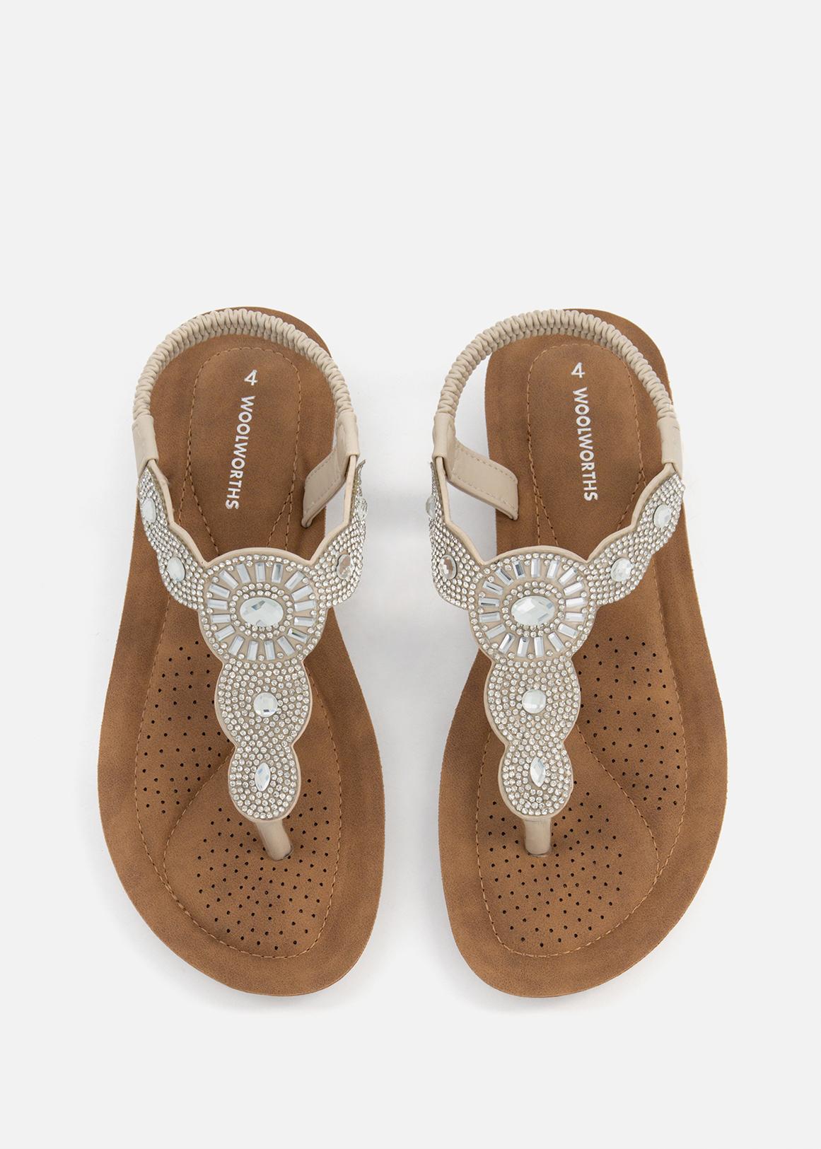 Bead Embellished Comfort Sandals