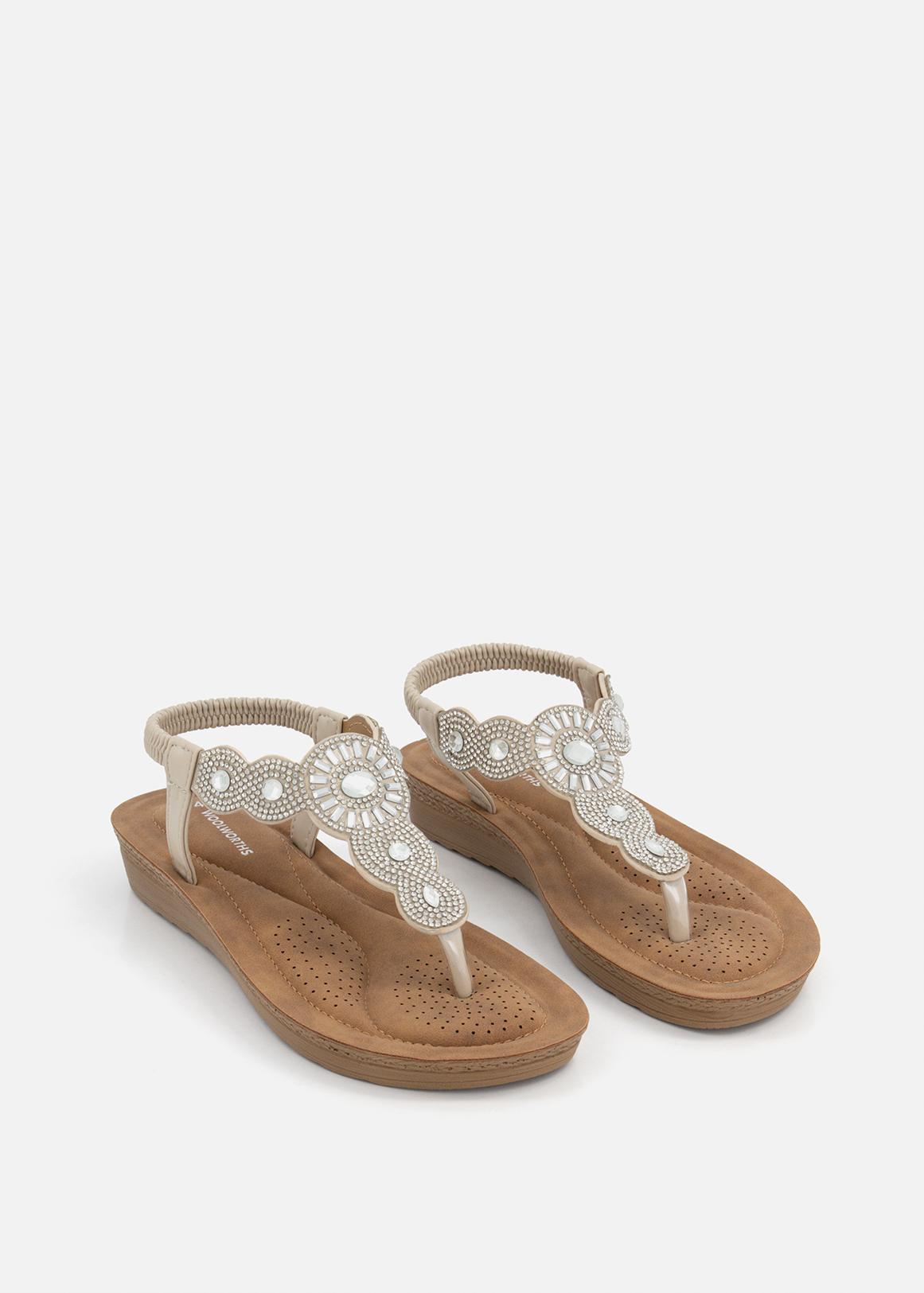 Bead Embellished Comfort Sandals
