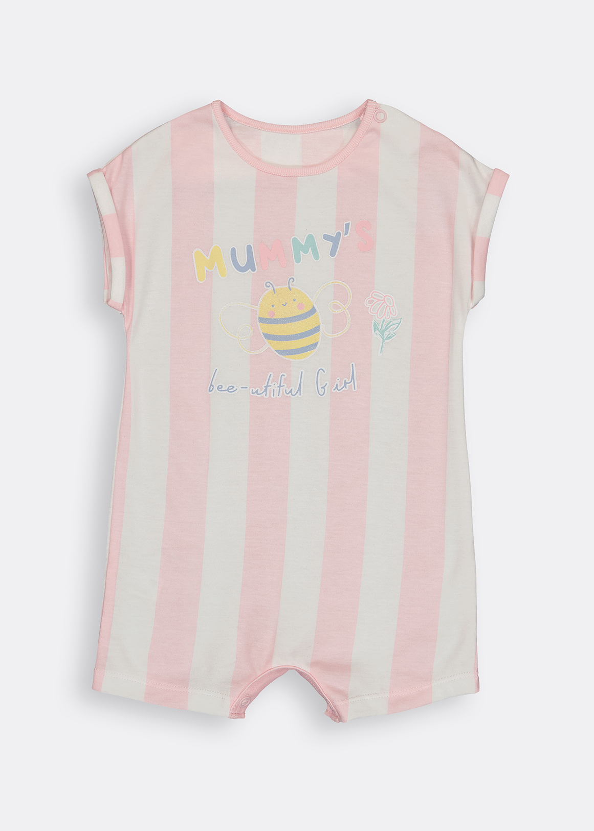Bee-utiful Girl Stripe Cotton Romper