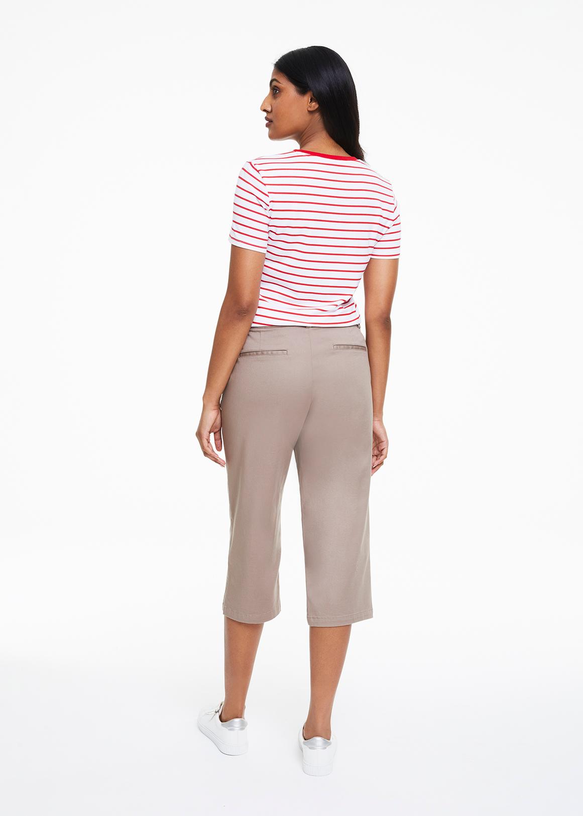 Belted Cropped Capri Chinos