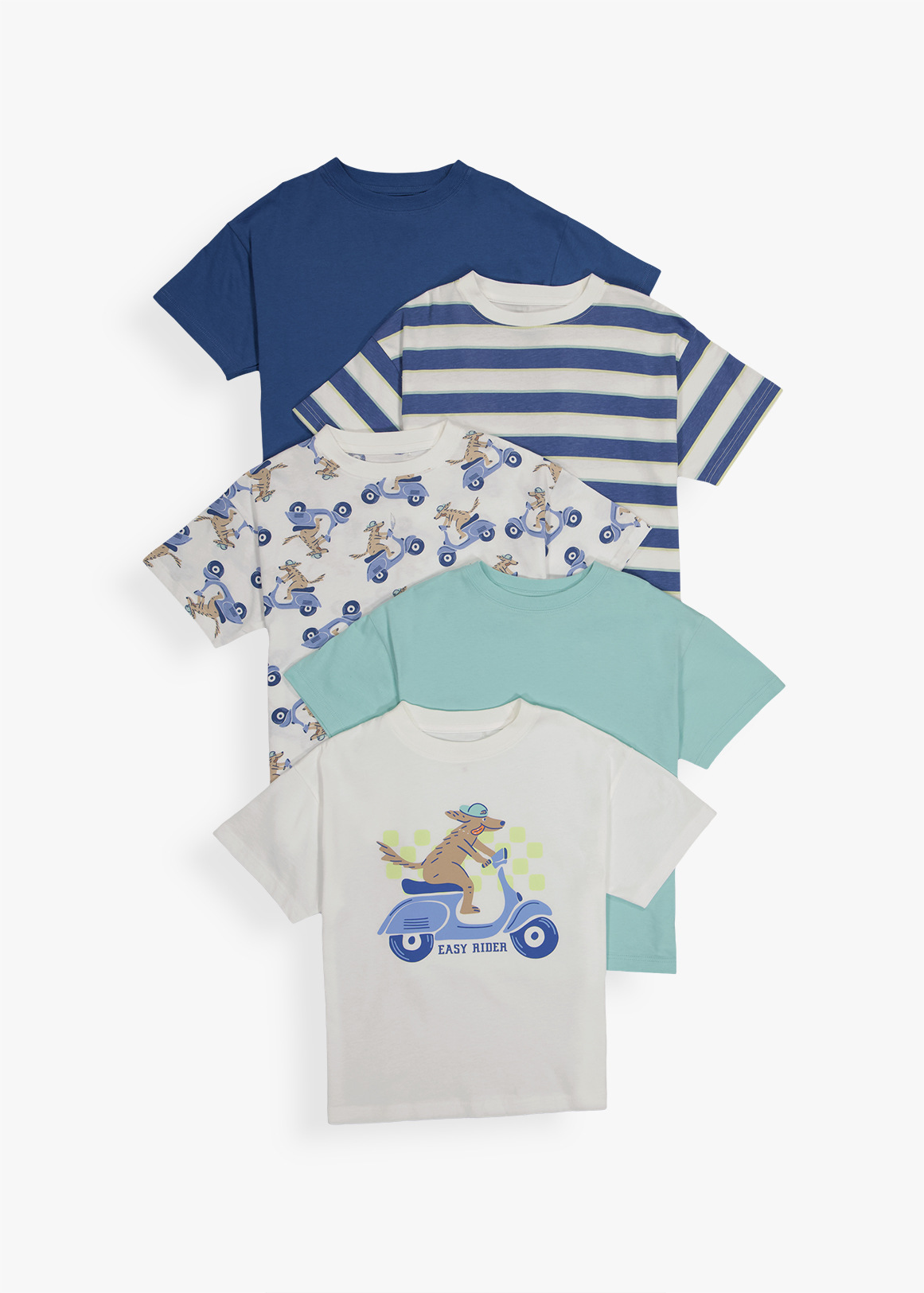 Biker Dog Cotton T-shirt 5 Pack