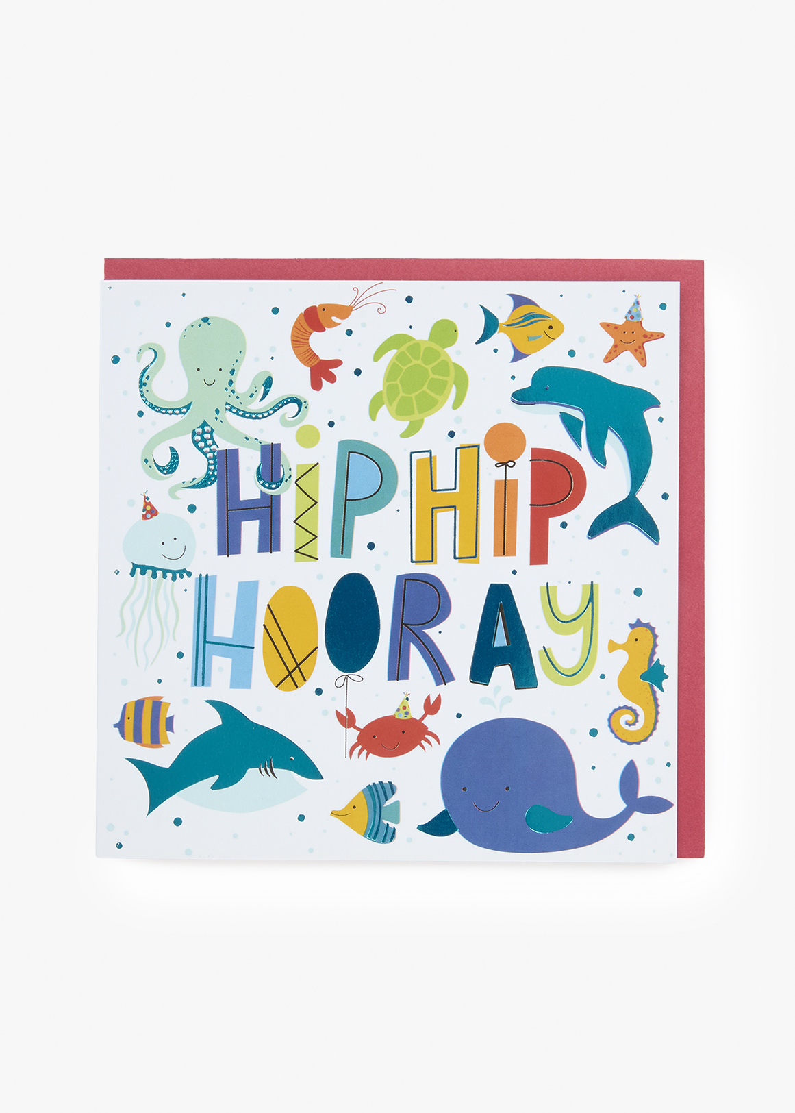 Birthday Sea Creatures Foiled Square Card