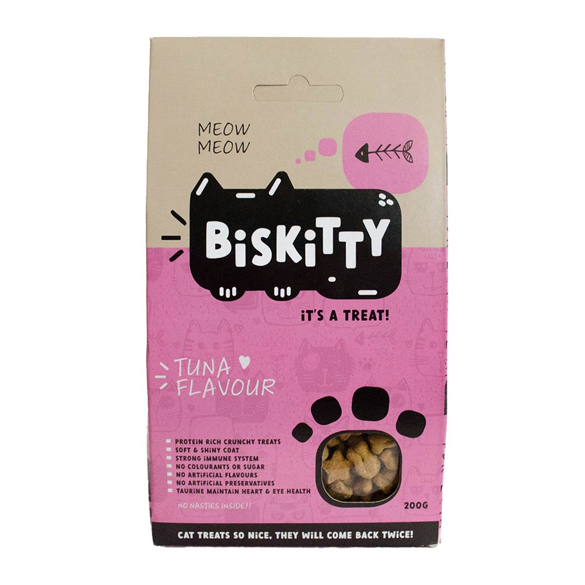 Biskitty Tuna Flavoured Biscuits Cat Treats 200 g