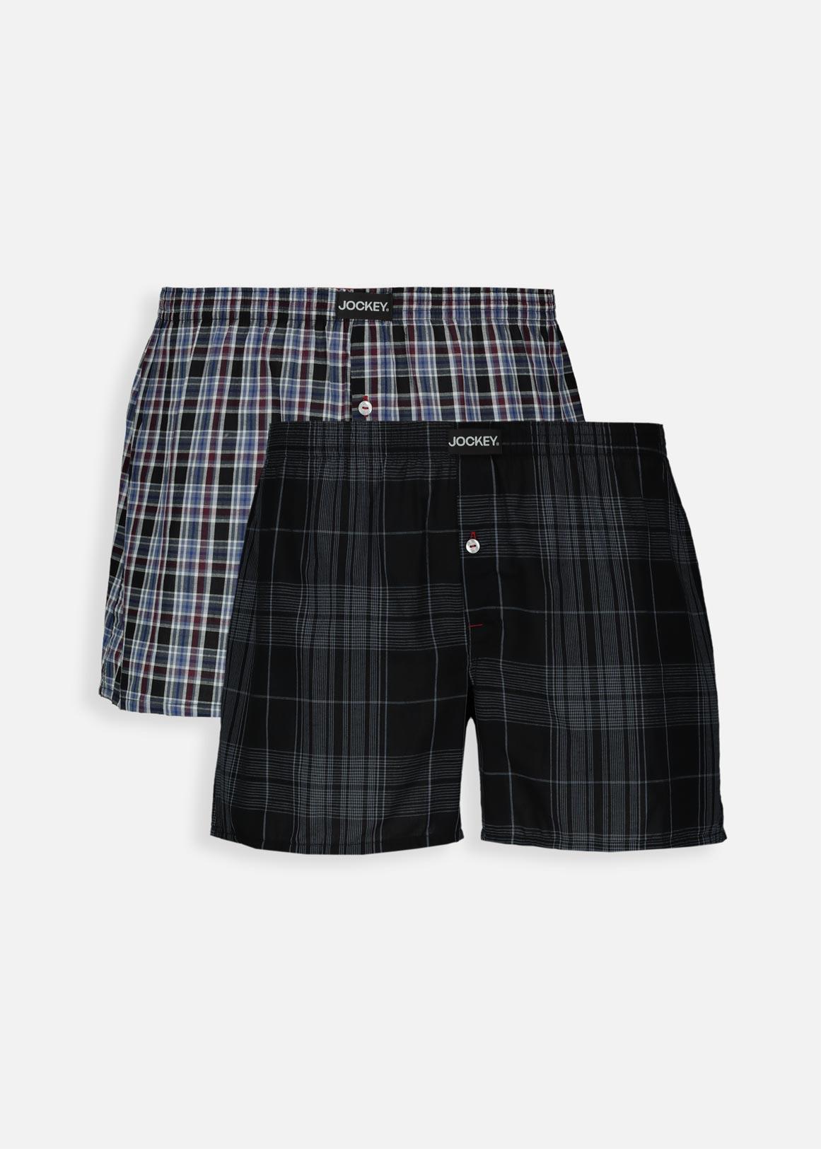 Black Check Woven Boxers 2 Pack