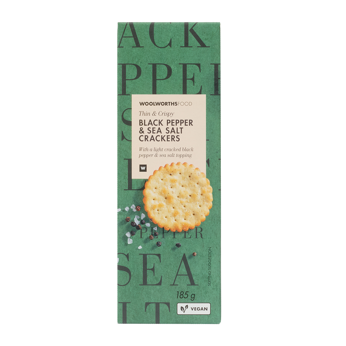 Black Pepper and Sea Salt Crackers 185 g