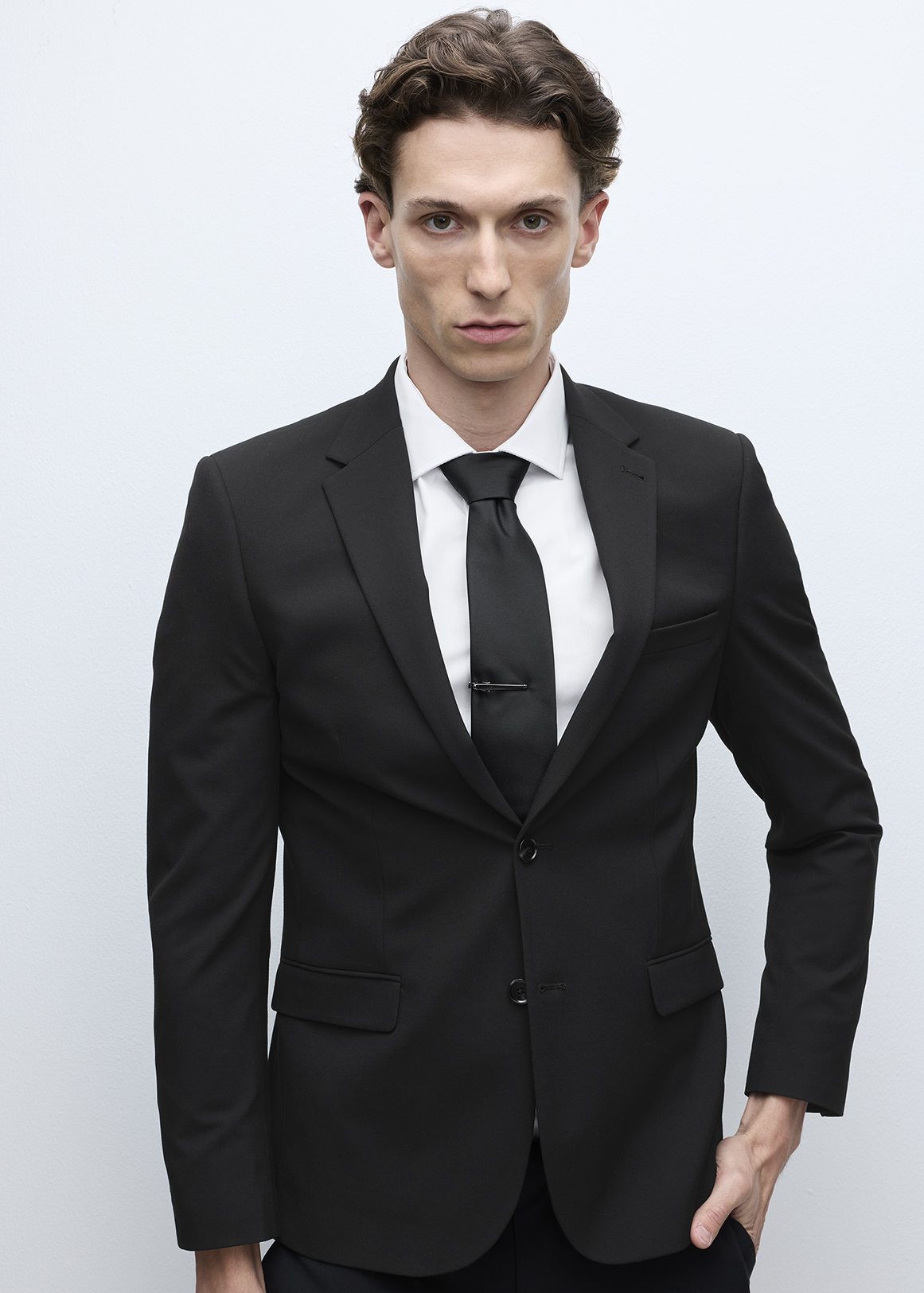 Black Slim Fit Bi-stretch Comfort Suit Jacket