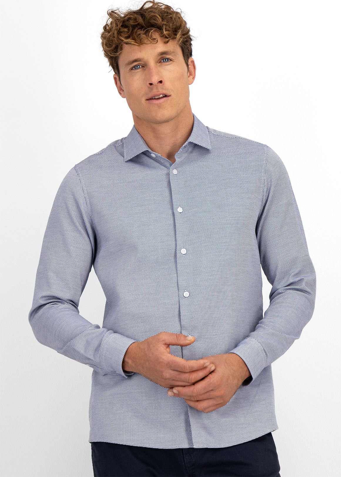 Block Textured Slim Fit Cotton Shirt | Woolworths.co.za