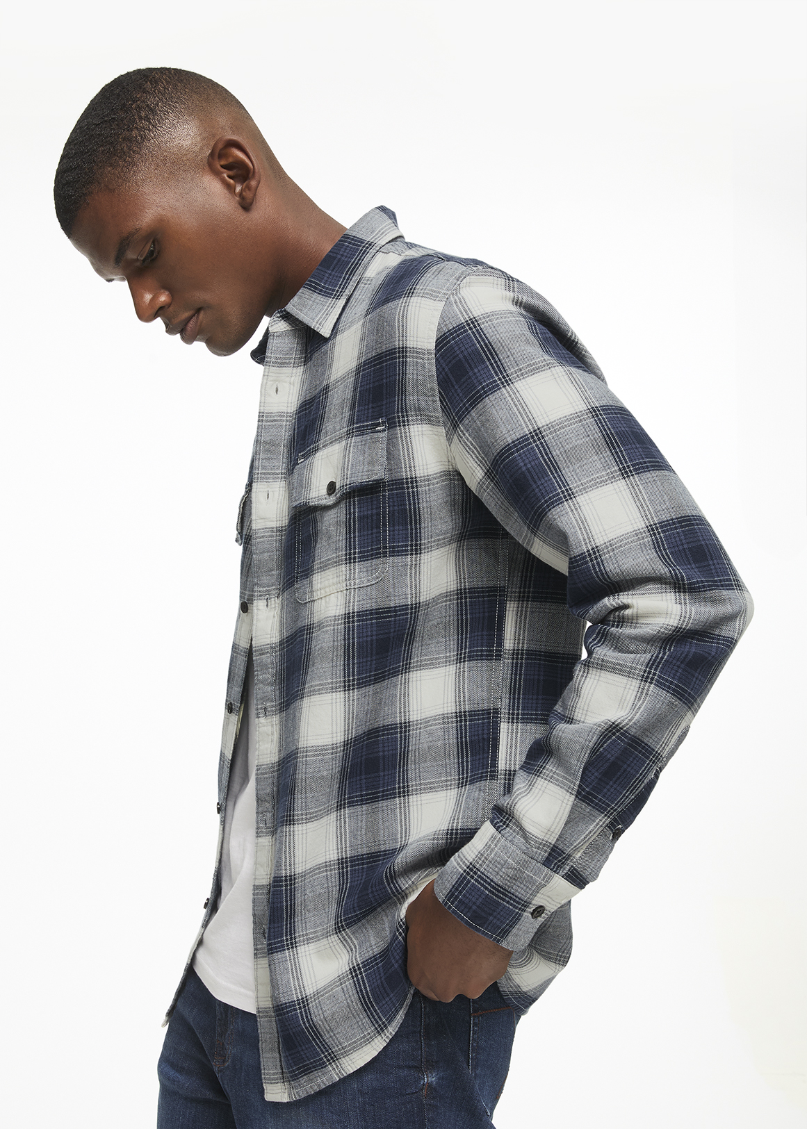 Blue Check Cotton Shirt
