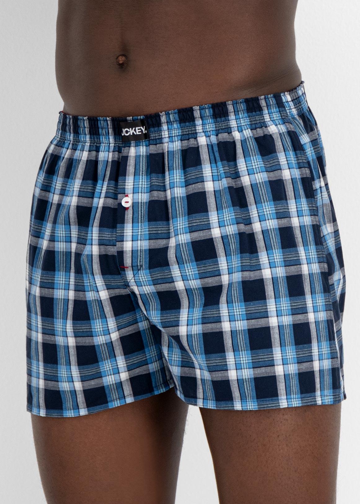 Blue Check Woven Boxers 2 Pack