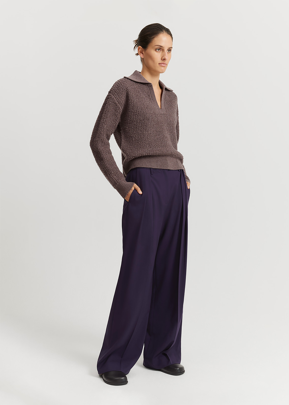 Boucle Collared Knit