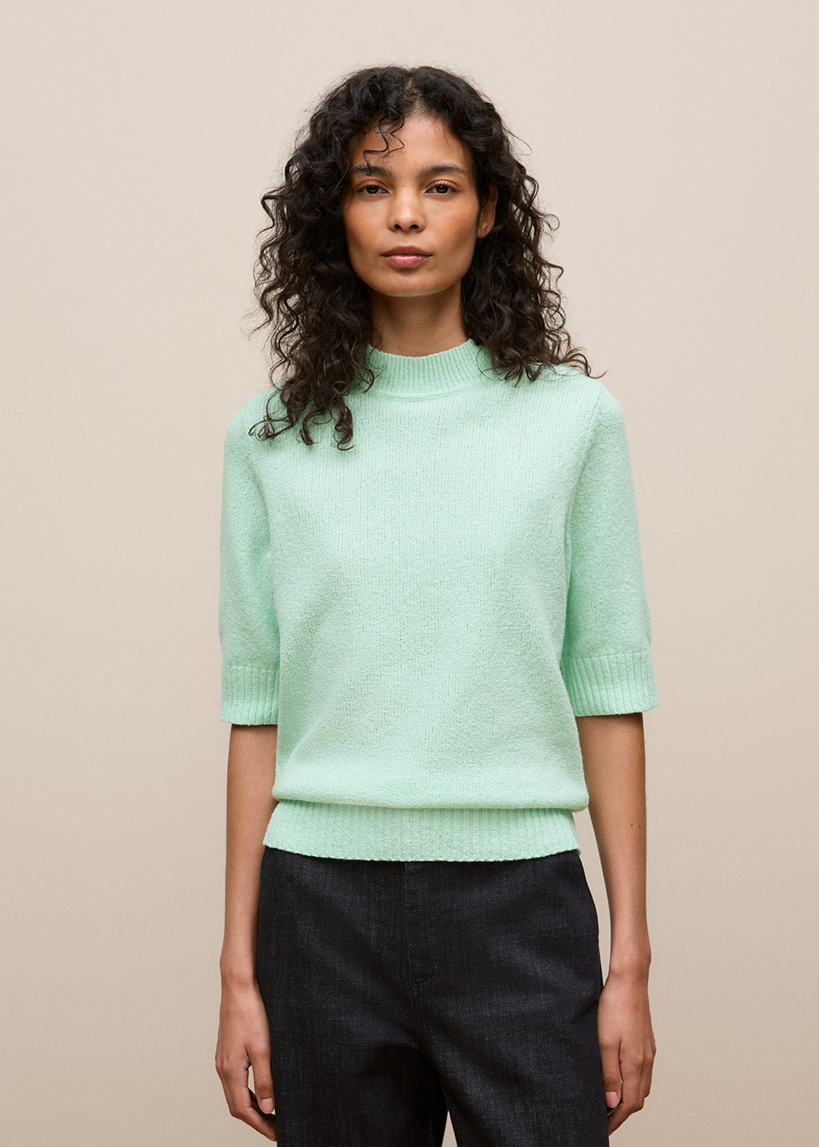 Boucle Mock Neck