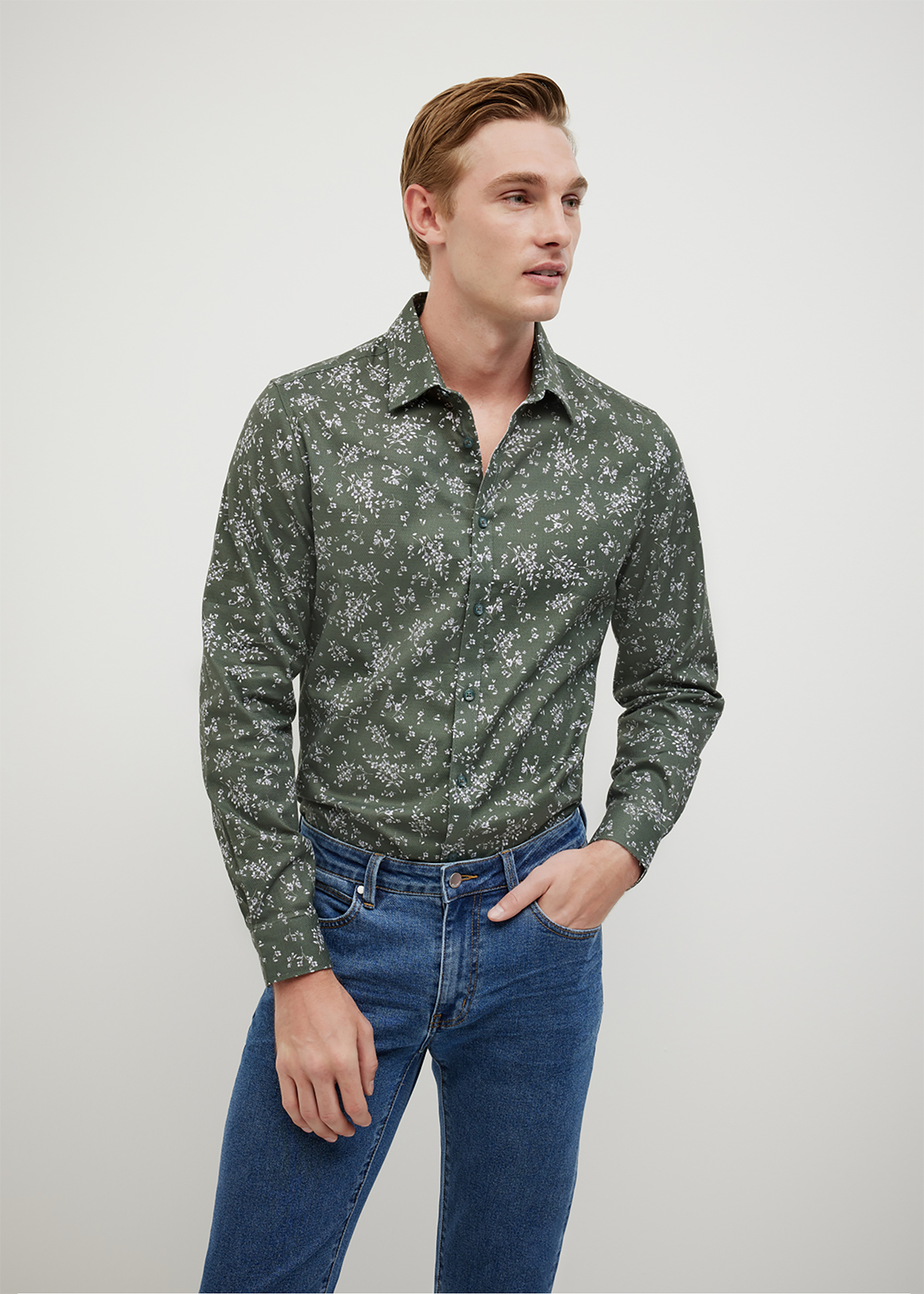 Bouquet Print Long Sleeve Shirt