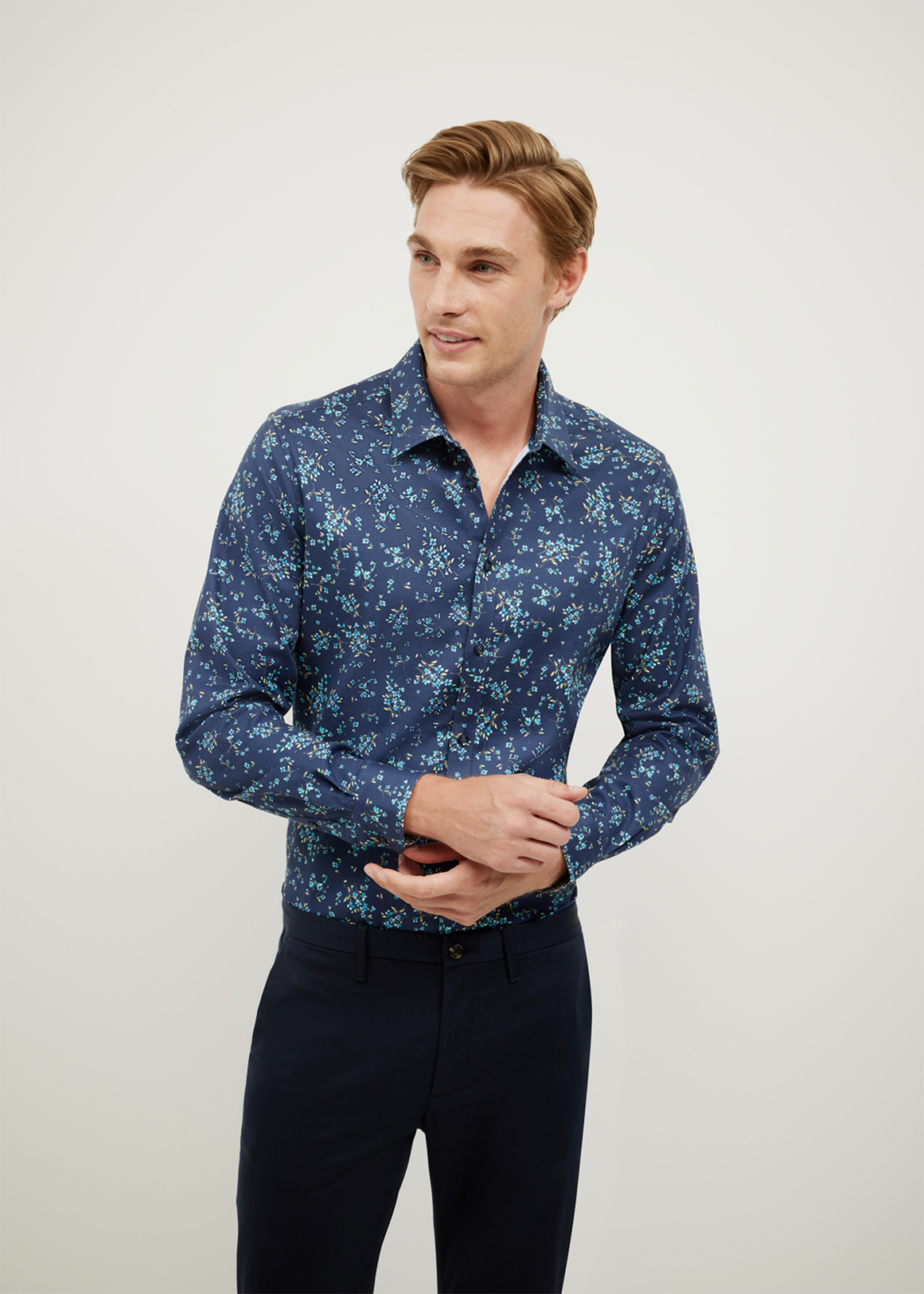 Bouquet Print Long Sleeve Shirt