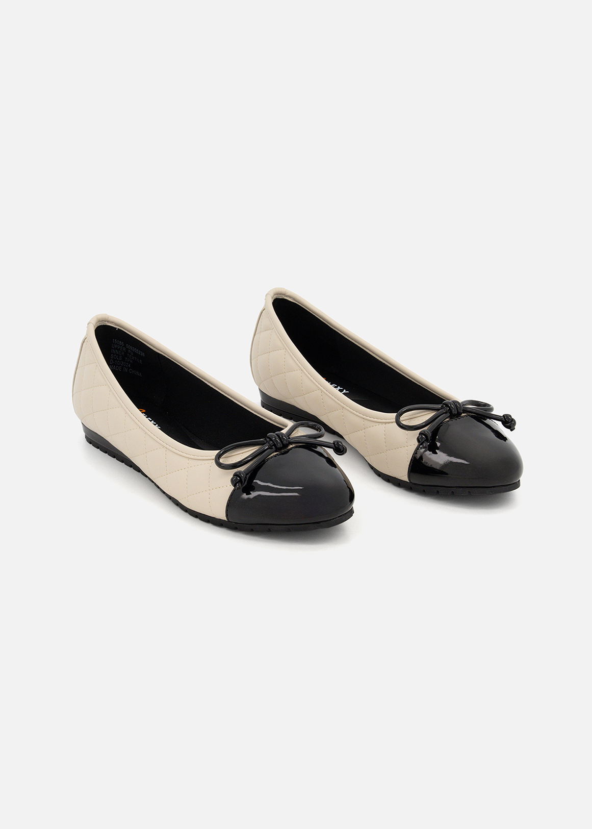 Bow Detail Quilted Patent Toe Cap Pumps