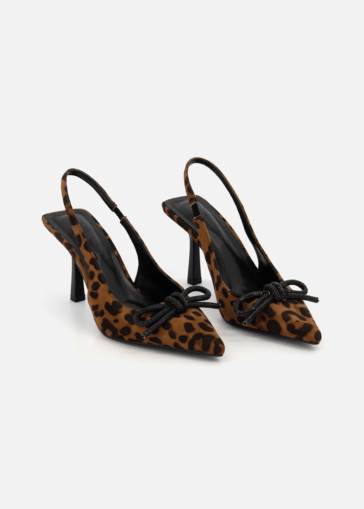Bow Detail Slingback Court Shoes