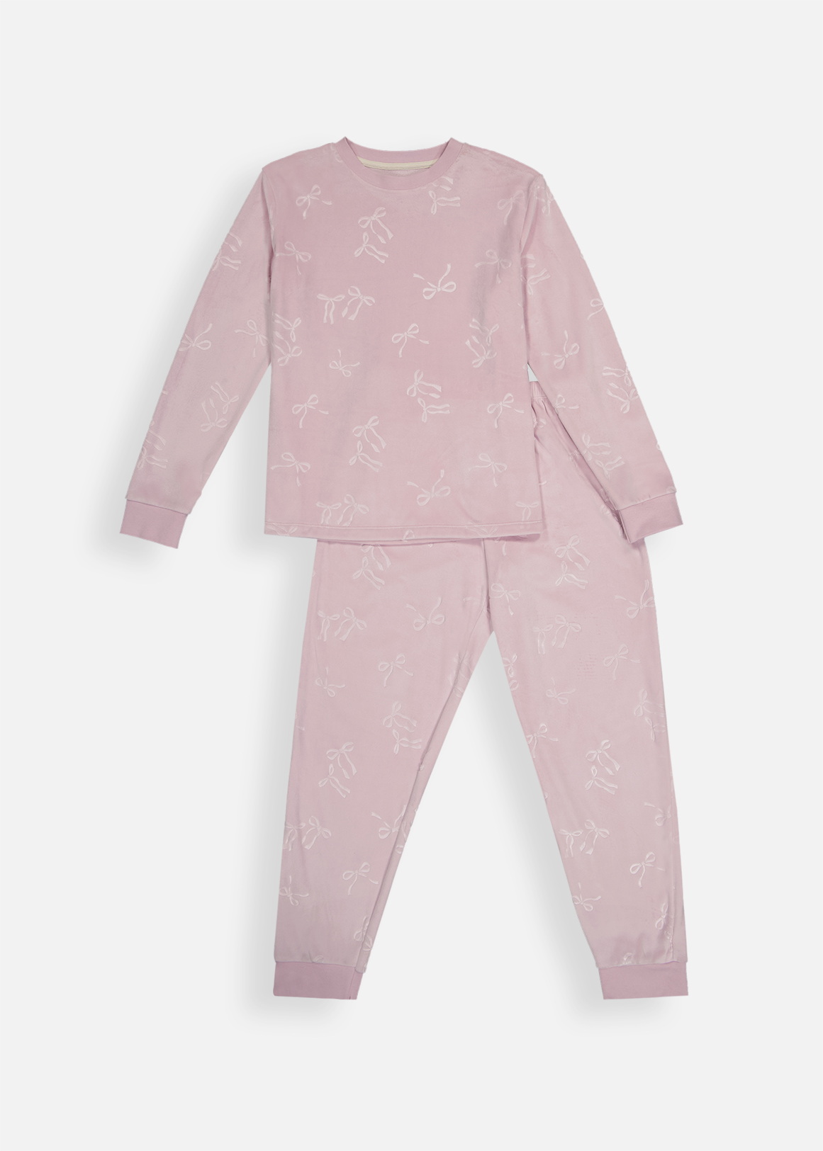 Bow Embossed Island Fleece Pyjamas
