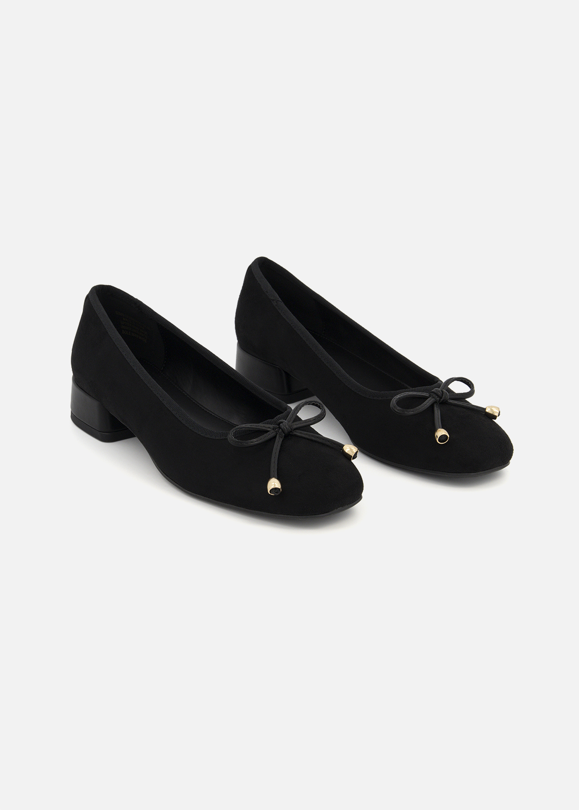 Bow Trim Block Heel Court Shoes