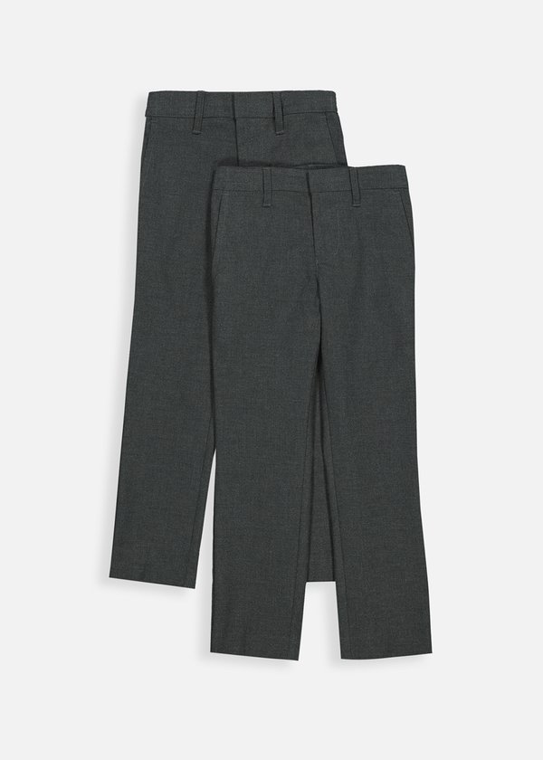 Boys Slim Fit Grey School Trousers
