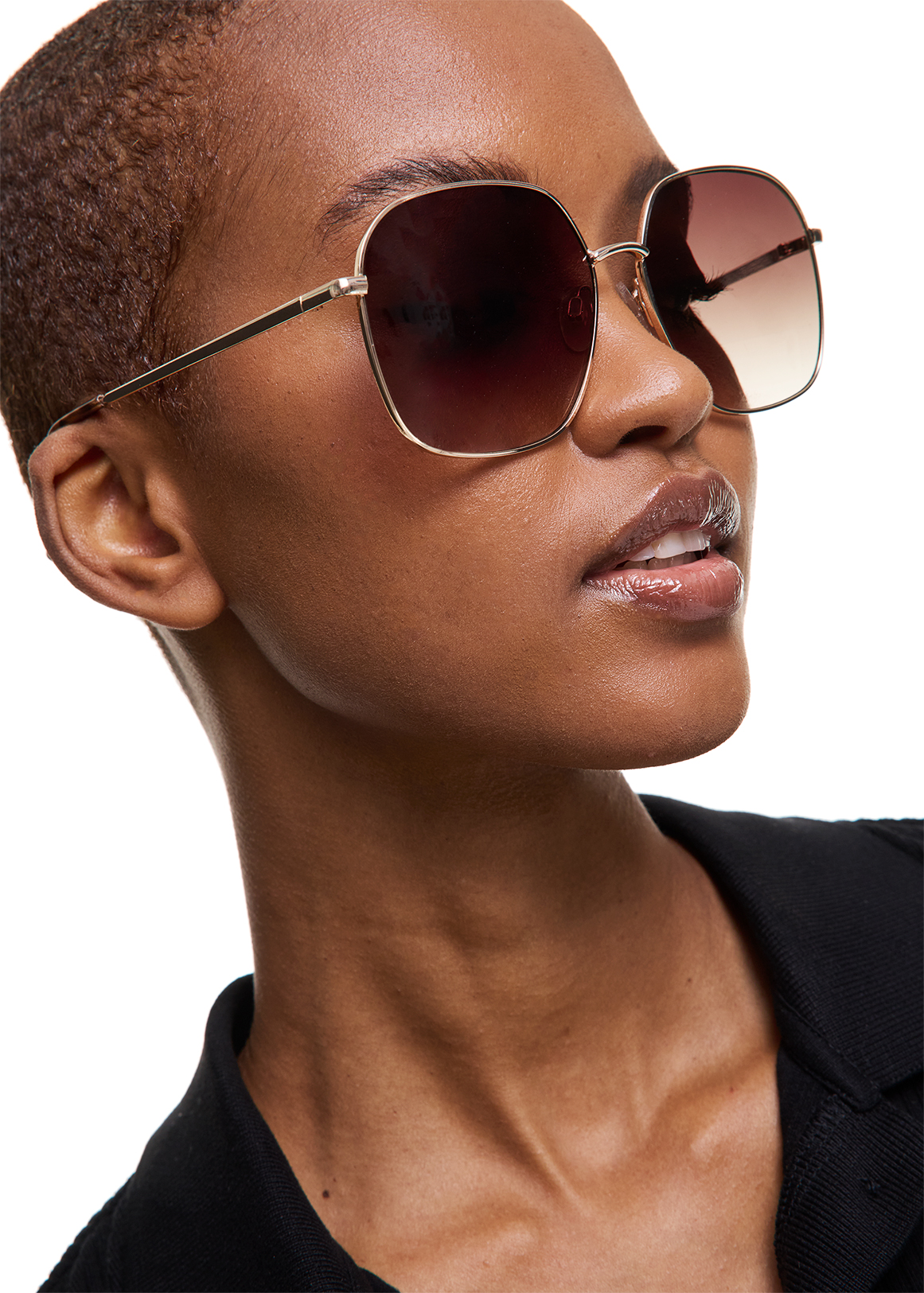 Brown Lens Square Aviator Sunglasses