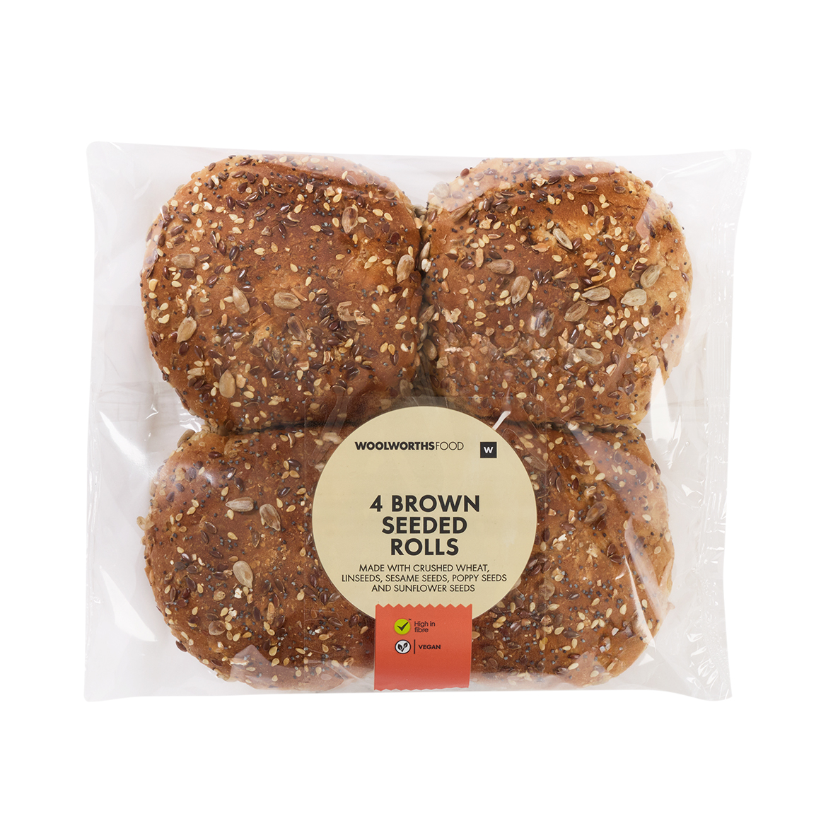 Brown Seeded Rolls 4 pk