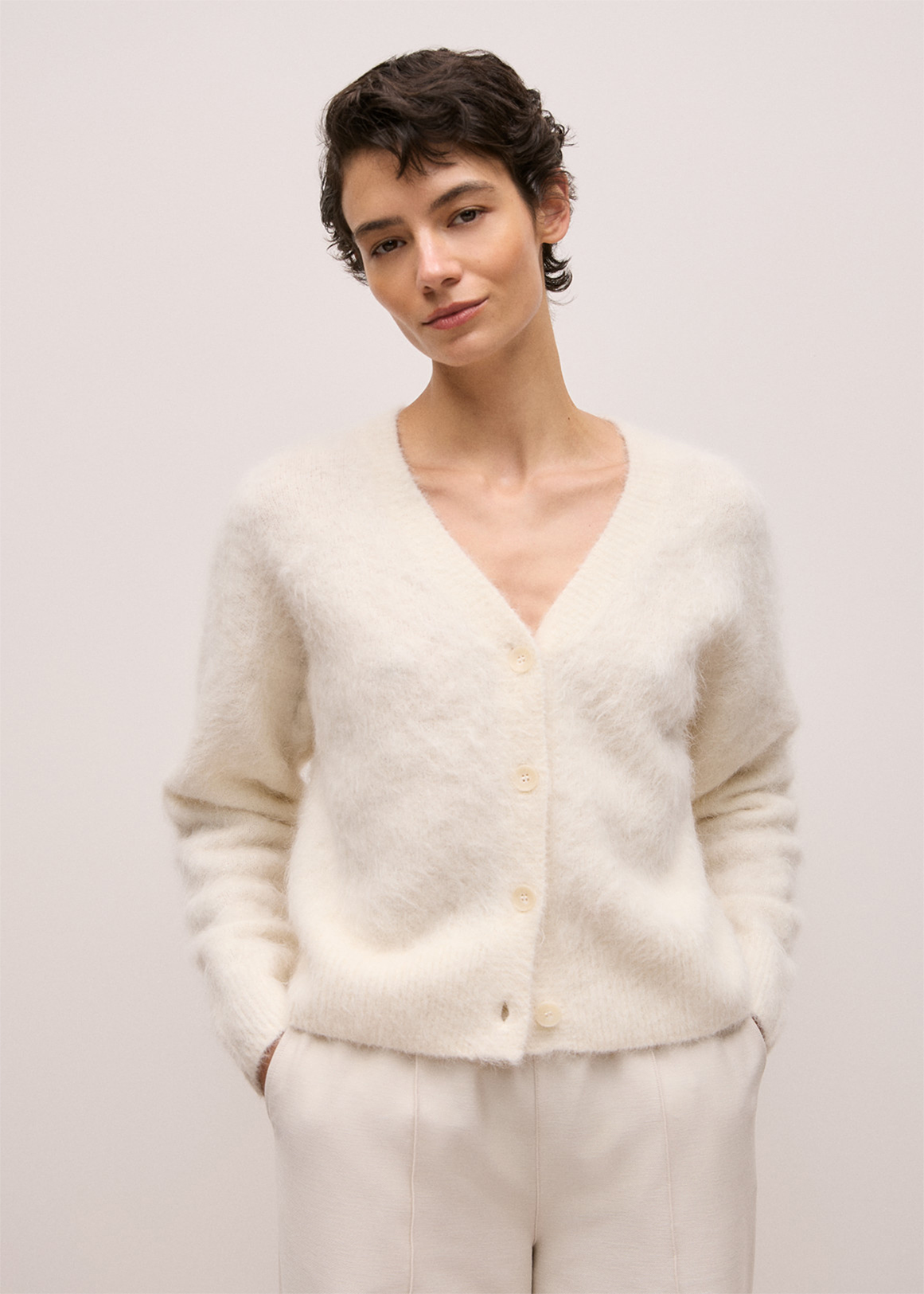 Brushed Alpaca Cardigan