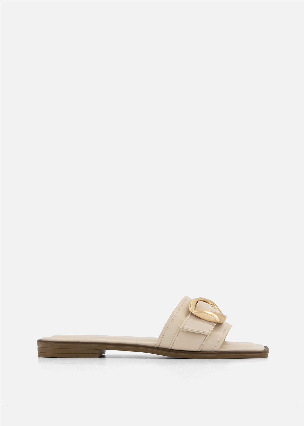 Buckle Detail Mule Sandals