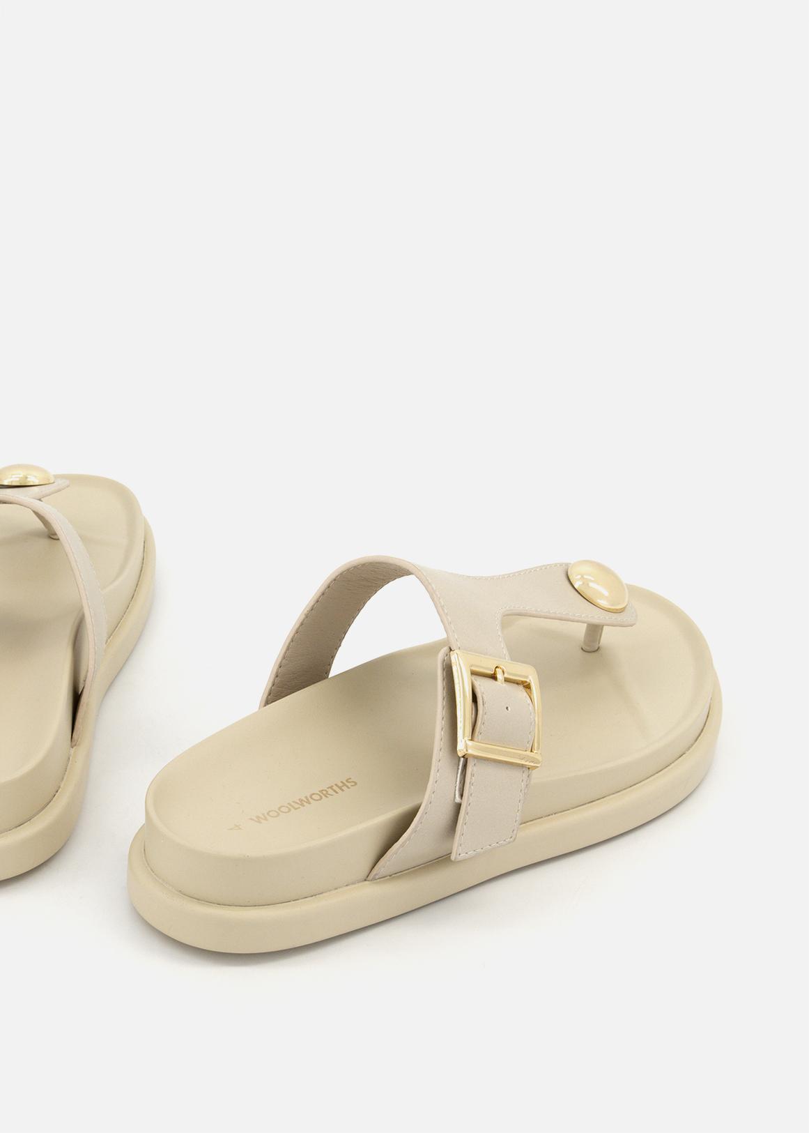 Buckle Detail Thong Slides