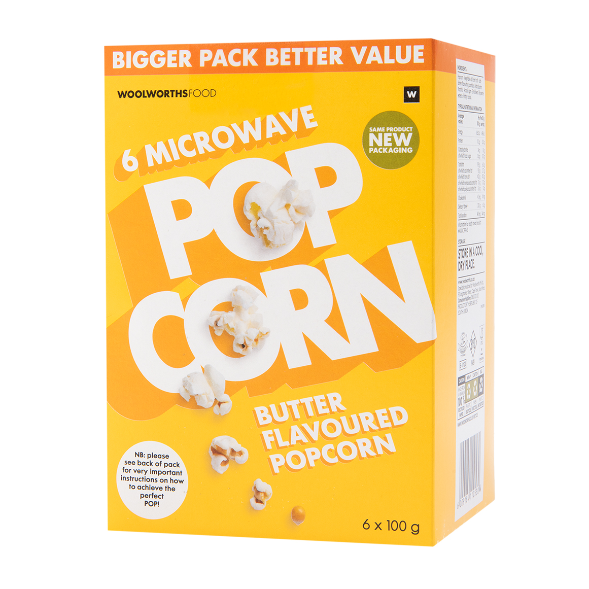 Butter Flavour Microwave Popcorn 6 x 100 g