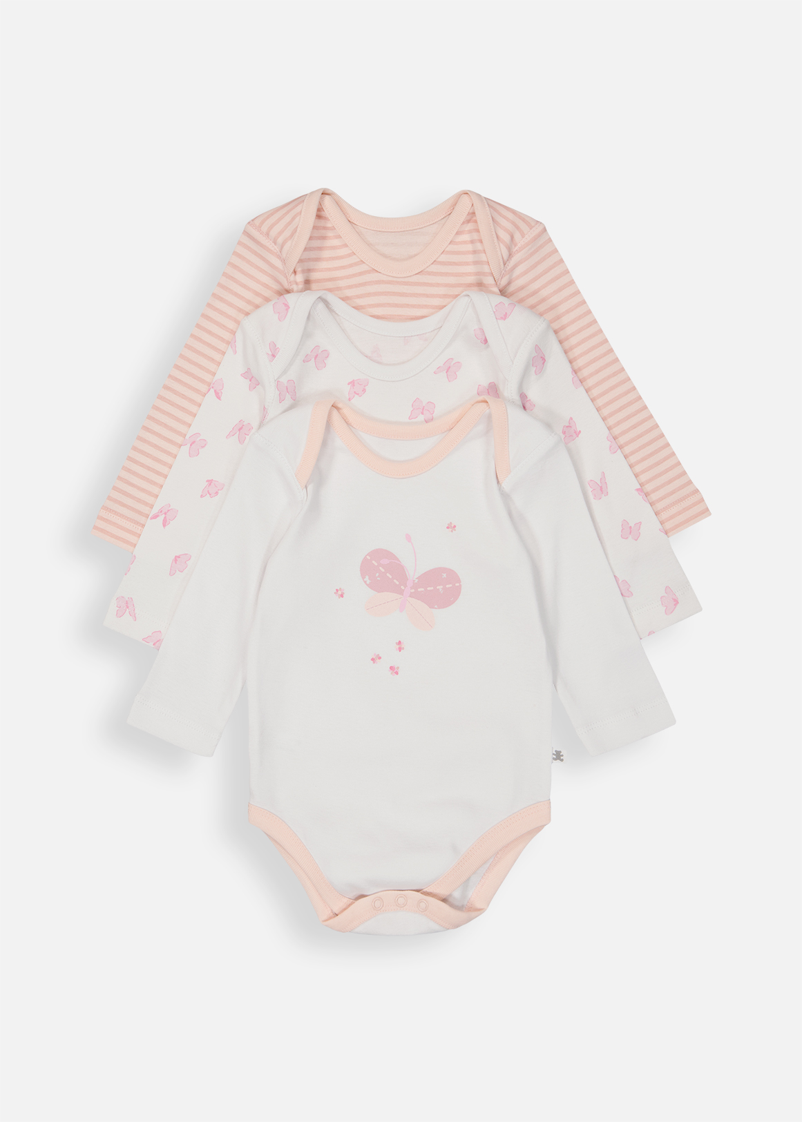 Butterfly Print Organic Cotton Bodyvets 3 Pack