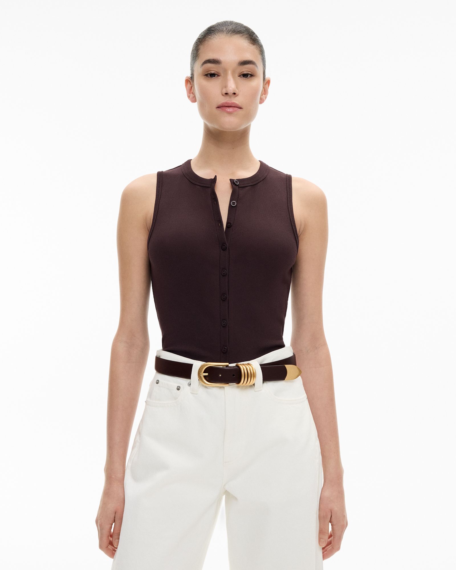 Button Through Tank Top