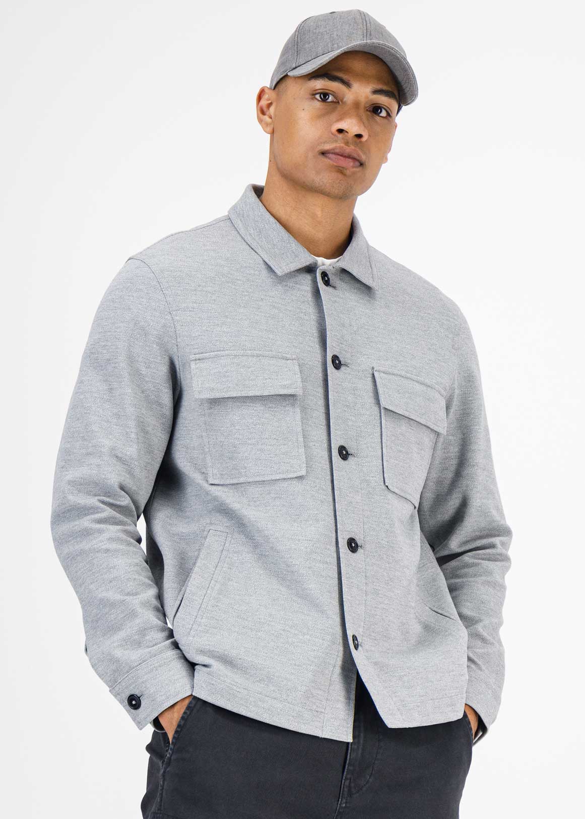 Buttoned Flap Pocket Slim Fit Knit Shacket | Woolworths.co.za