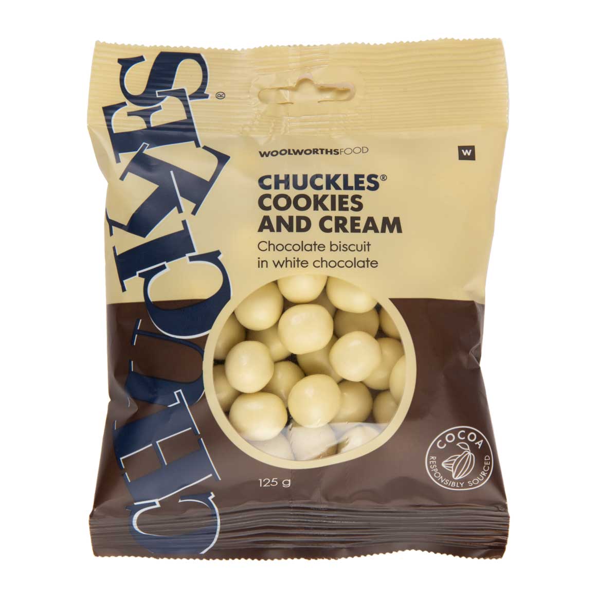 CHUCKLES® Cookies and Cream in White Chocolate 125 g | Woolworths.co.za