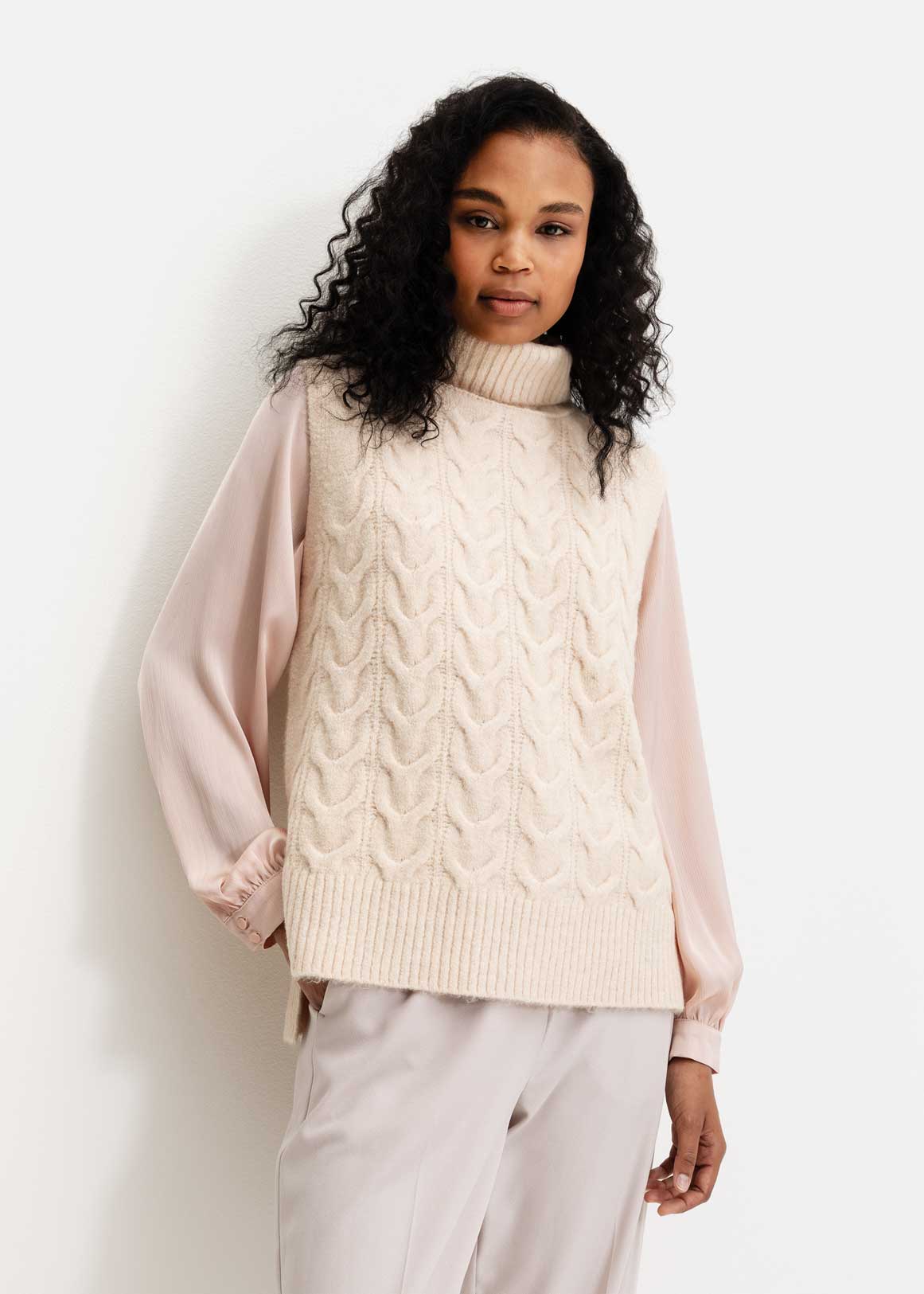 Cable Knit Poloneck Slipover | Woolworths.co.za