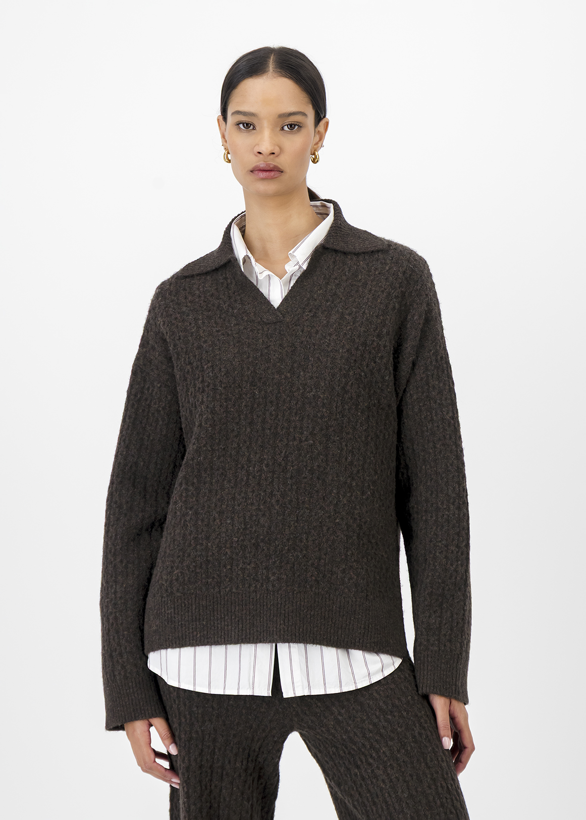 Cable Knit Wool Blend Jumper