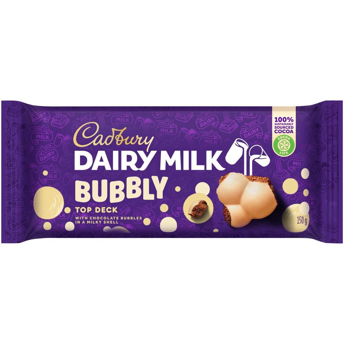 Cadbury Dairy Milk Bubbly Top Deck Chocolate 150 g