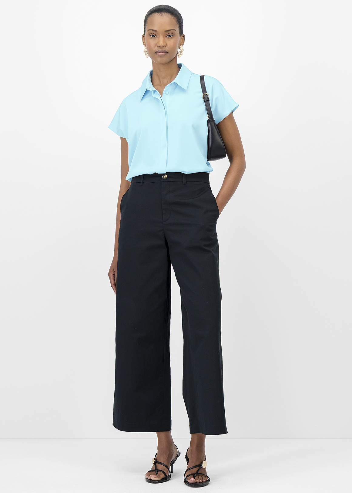 Cap Sleeve Collared Blouse