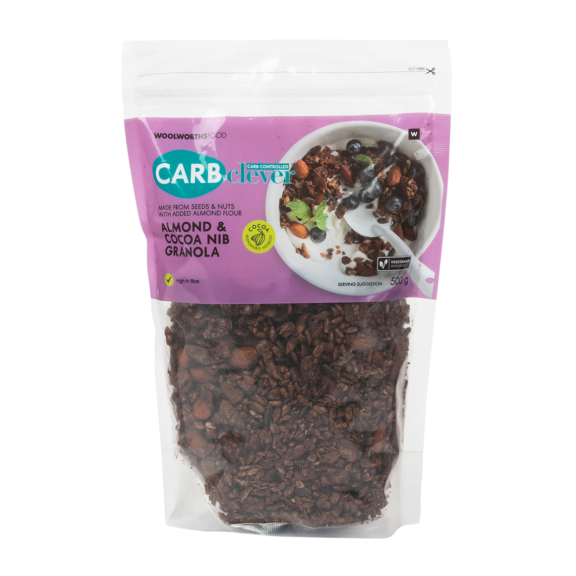 Carb Clever™ Almond and Cocoa Nib Granola 500 g