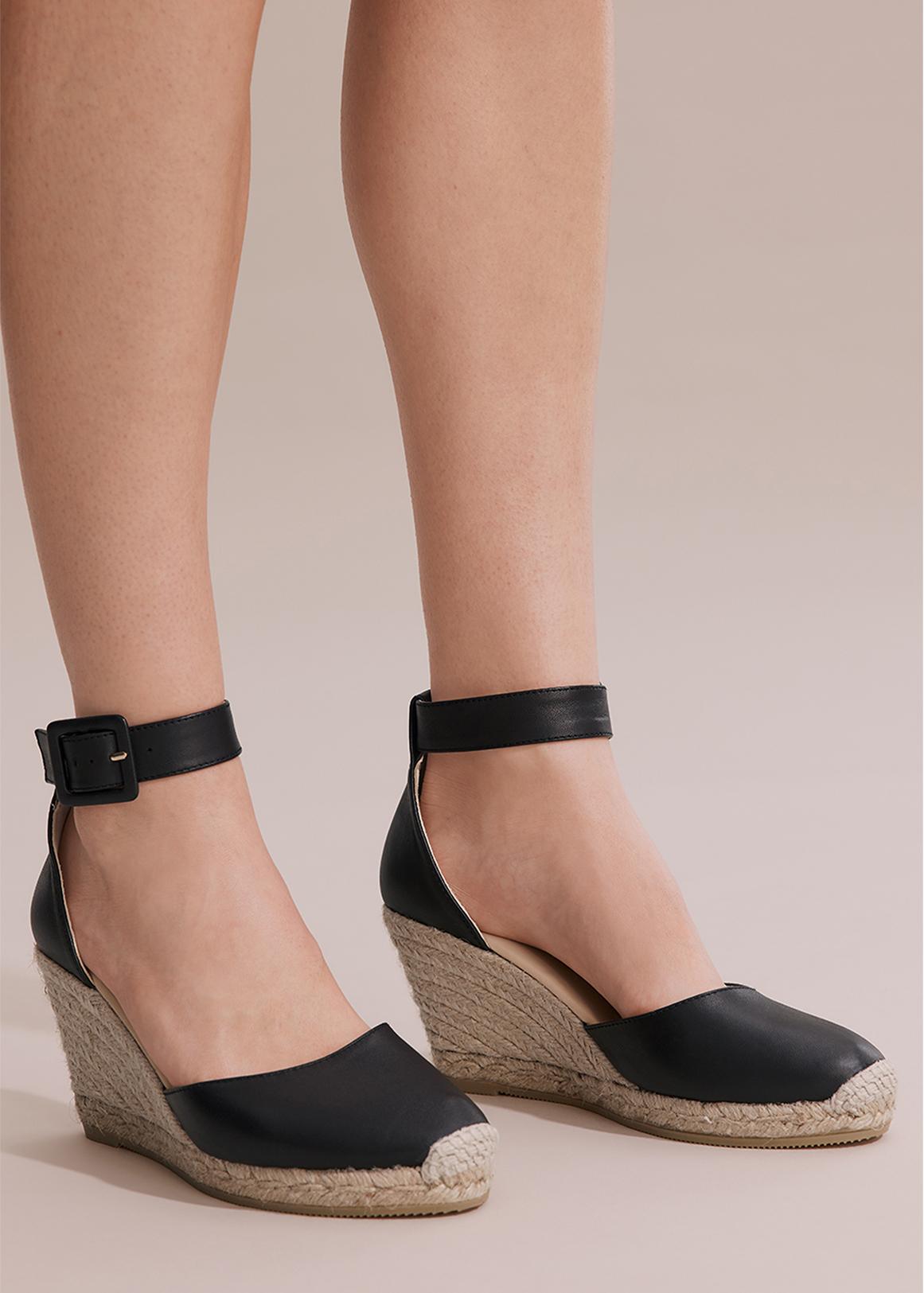 Carolina Leather Espadrille Wedge