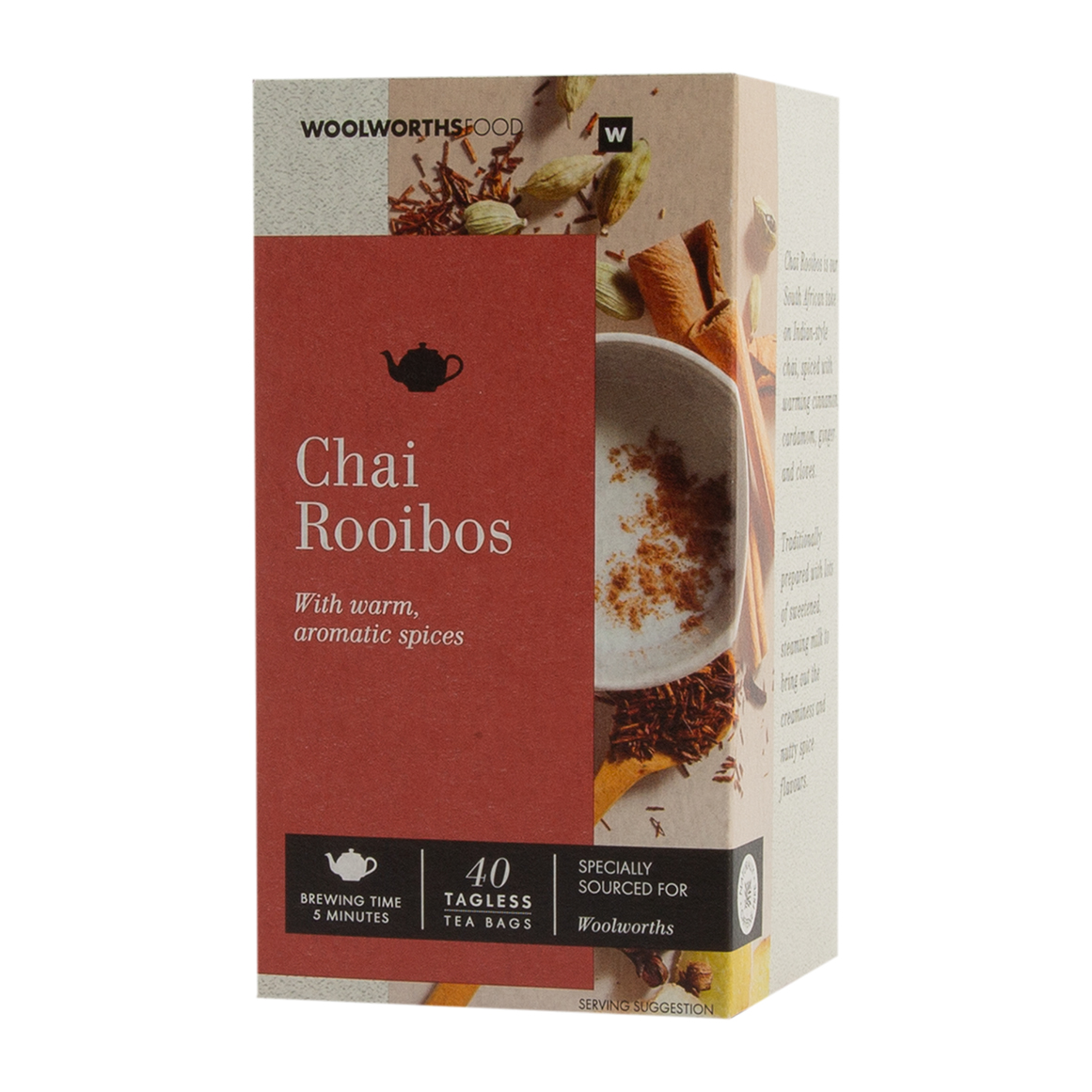 Chai Rooibos Tagless Tea Bags 40 pk | Woolworths.co.za