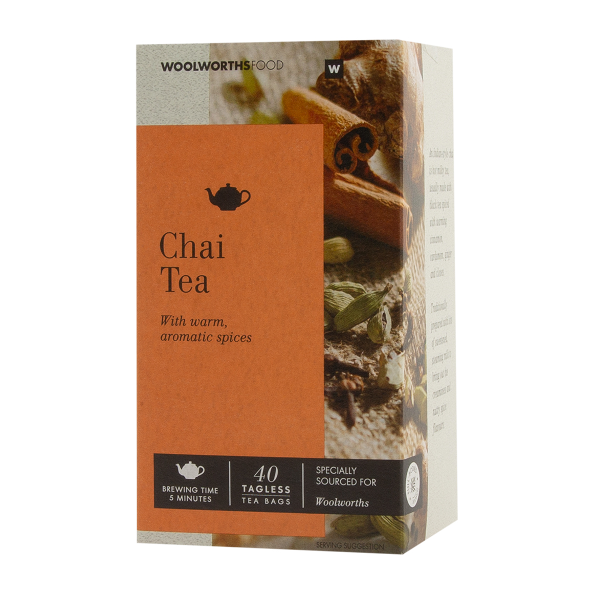 Chai Tagless Tea Bags 40 pk | Woolworths.co.za