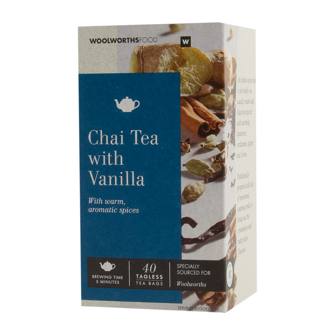 Chai Tea with Vanilla Tagless Tea Bags 40 pk | Woolworths.co.za
