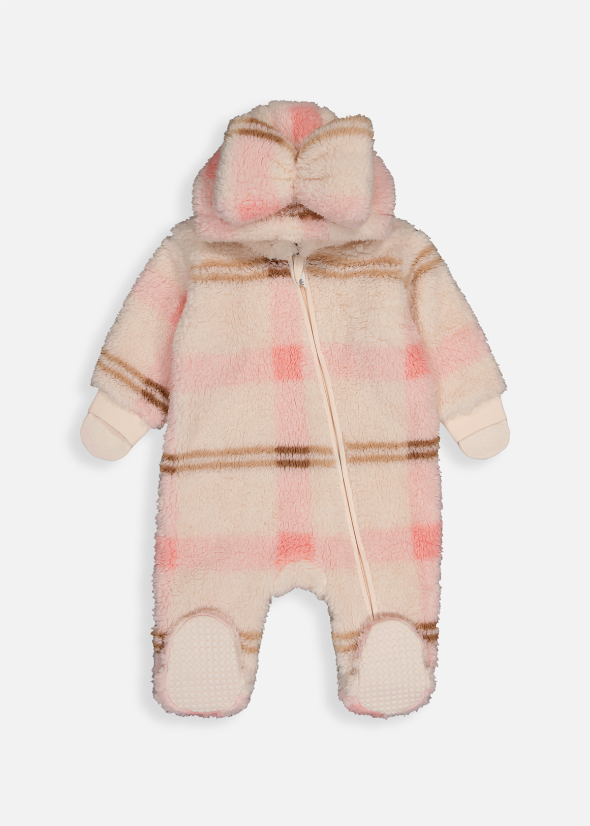 Check Bow Sherpa Jumpsuit