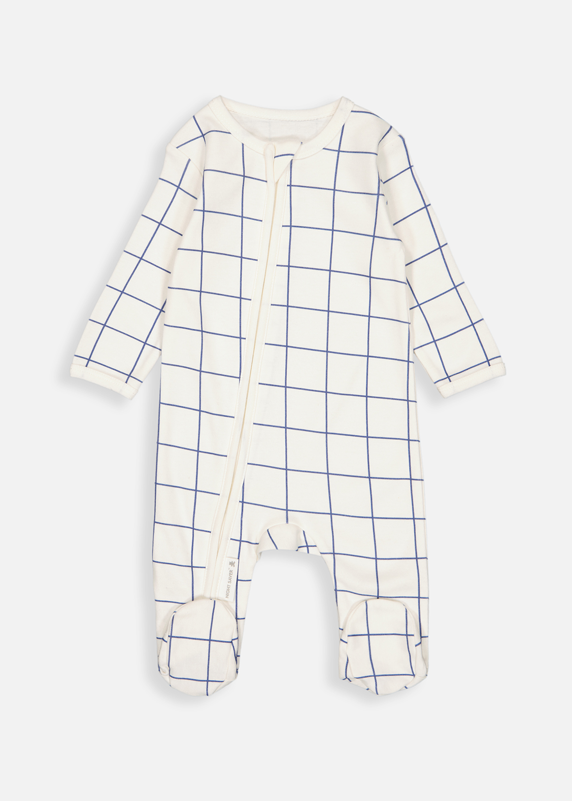 Check Organic Cotton Zip Sleepsuit