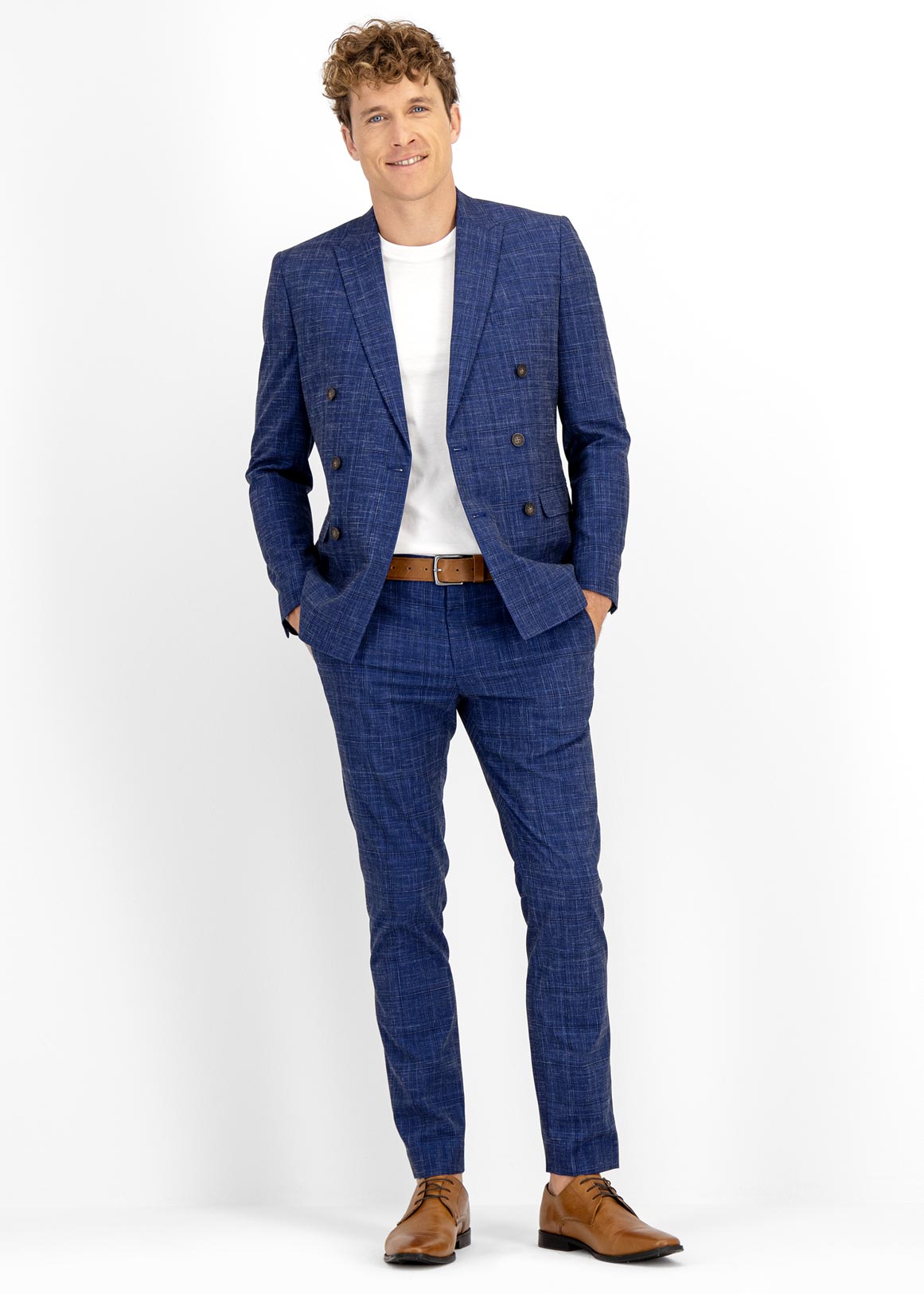 Check Skinny Stretch Viscose Blend Suit Trousers | Woolworths.co.za