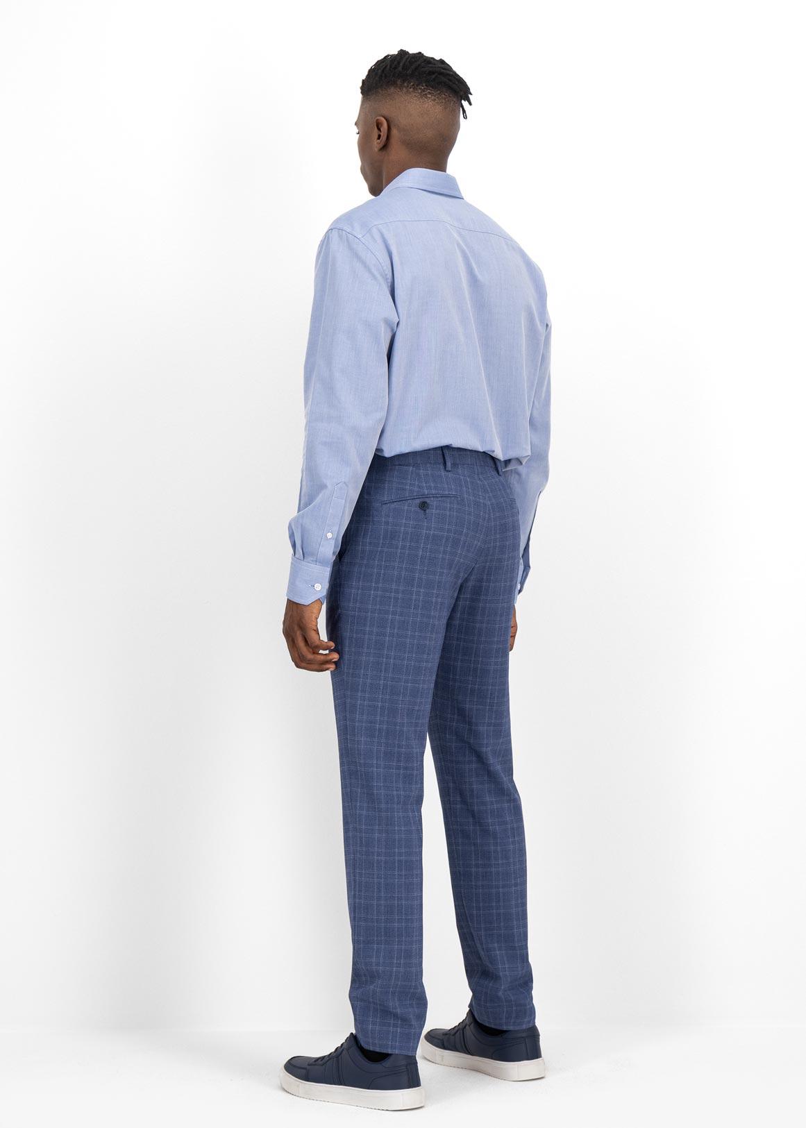 Branded Blue Regular Fit Suit Trousers