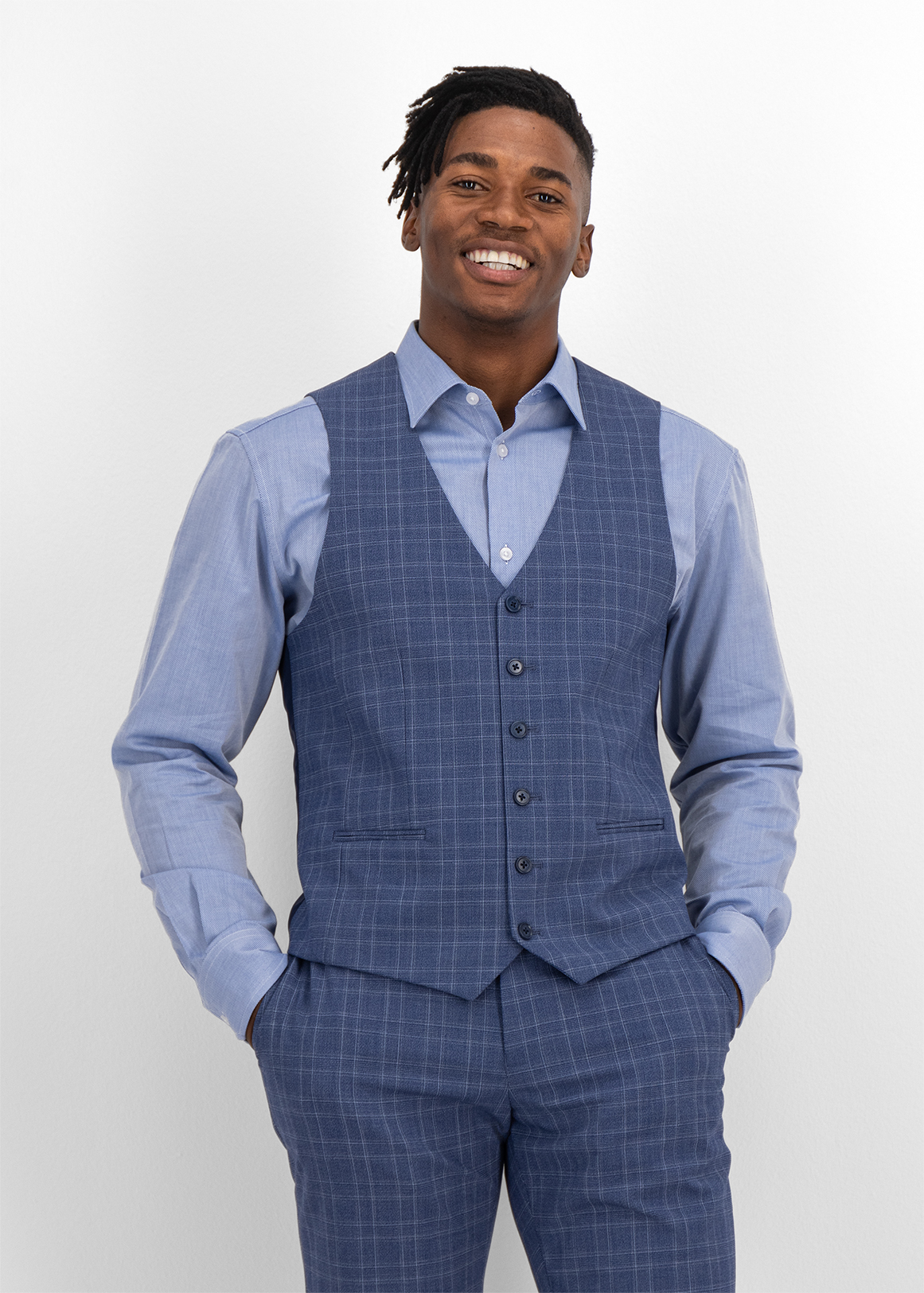 Check Slim Fit Viscose Blend Waistcoat | Woolworths.co.za