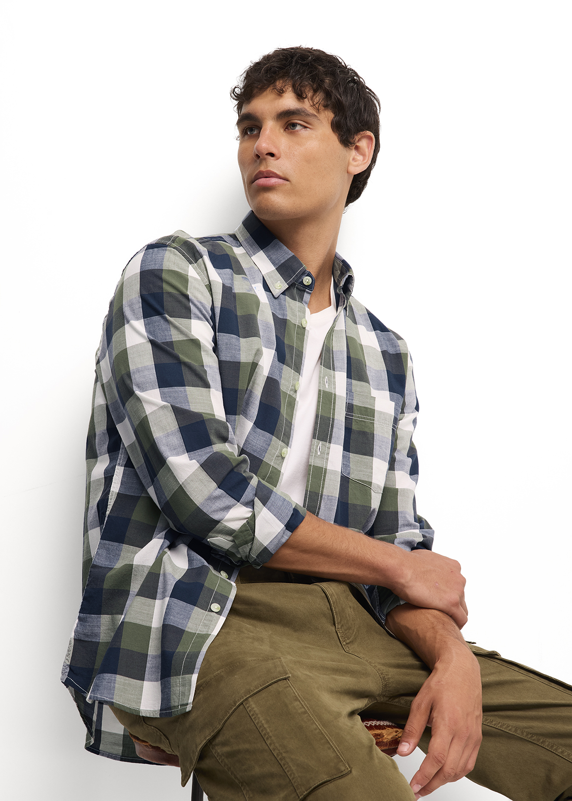 Check Slub Cotton Shirt