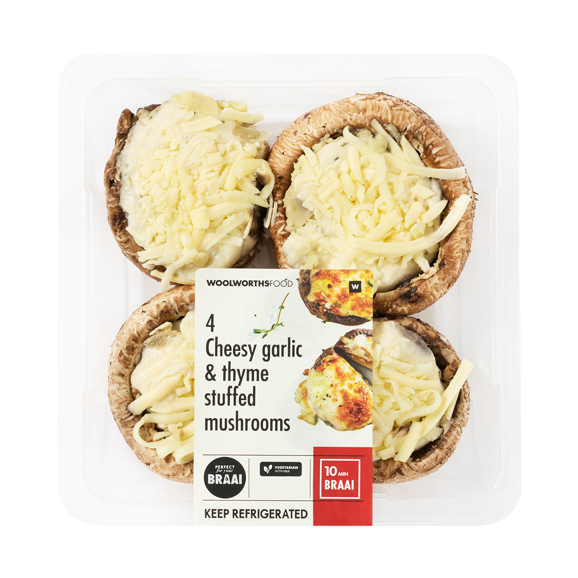 Cheesy Garlic & Thyme Stuffed Mushrooms 4 pk