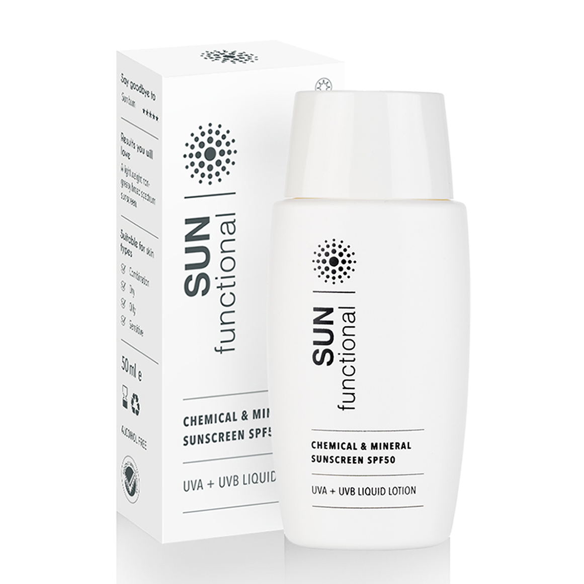 Chemical & Mineral Sunscreen SPF50 UVA + UVB Liquid Lotion